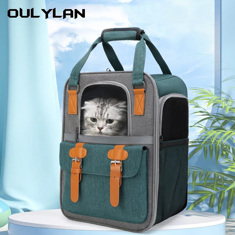 

Oulylan Cat Travel Outdoor Backpack Portable Pet Carrier Transport Travel Bag Foldable Breathable Pet Bag for Cats Dogs