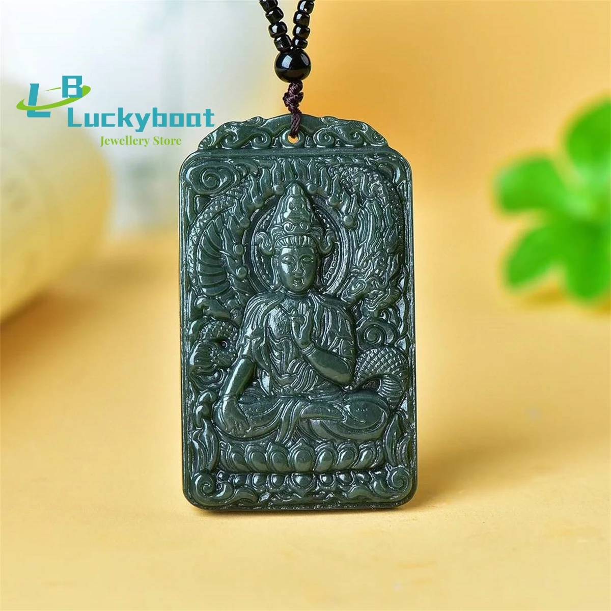 Natural Hetian Qingyu Auspicious Guanyin Pendant Simple and Personalized Exquisite Fashion Versatile for Men and Women