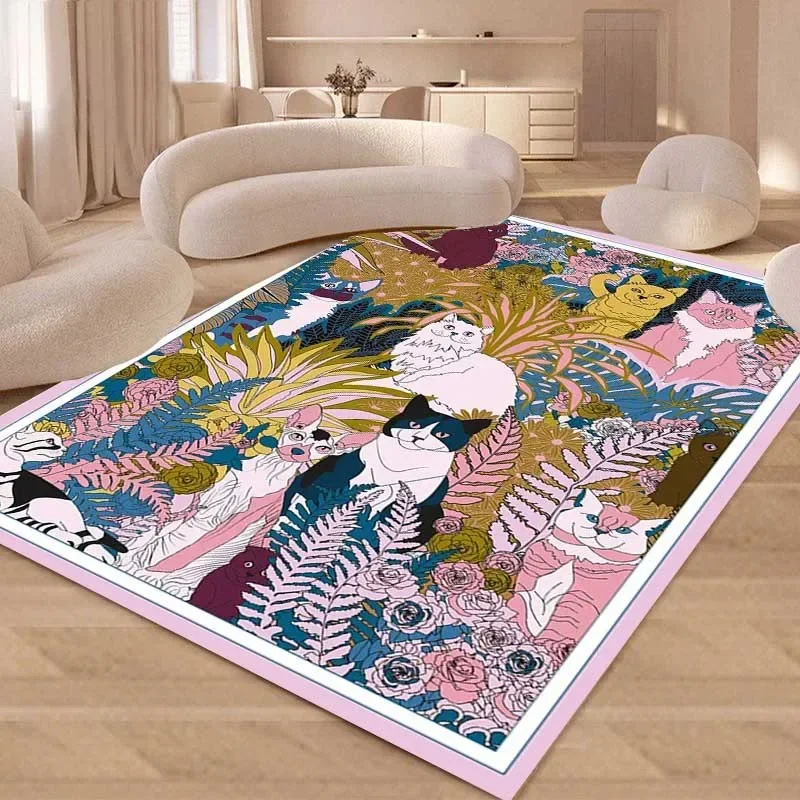 

Creative Living Room Carpet Large Area Cloakroom Bedroom Bedside Soft Mat Color Cartoon Coffee Tables Plush Rug Ковер Tapis 러그