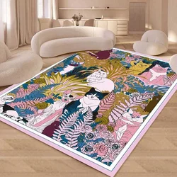 Creative Living Room Carpet Large Area Cloakroom Bedroom Bedside Soft Mat Color Cartoon Coffee Tables Plush Rug Ковер Tapis 러그