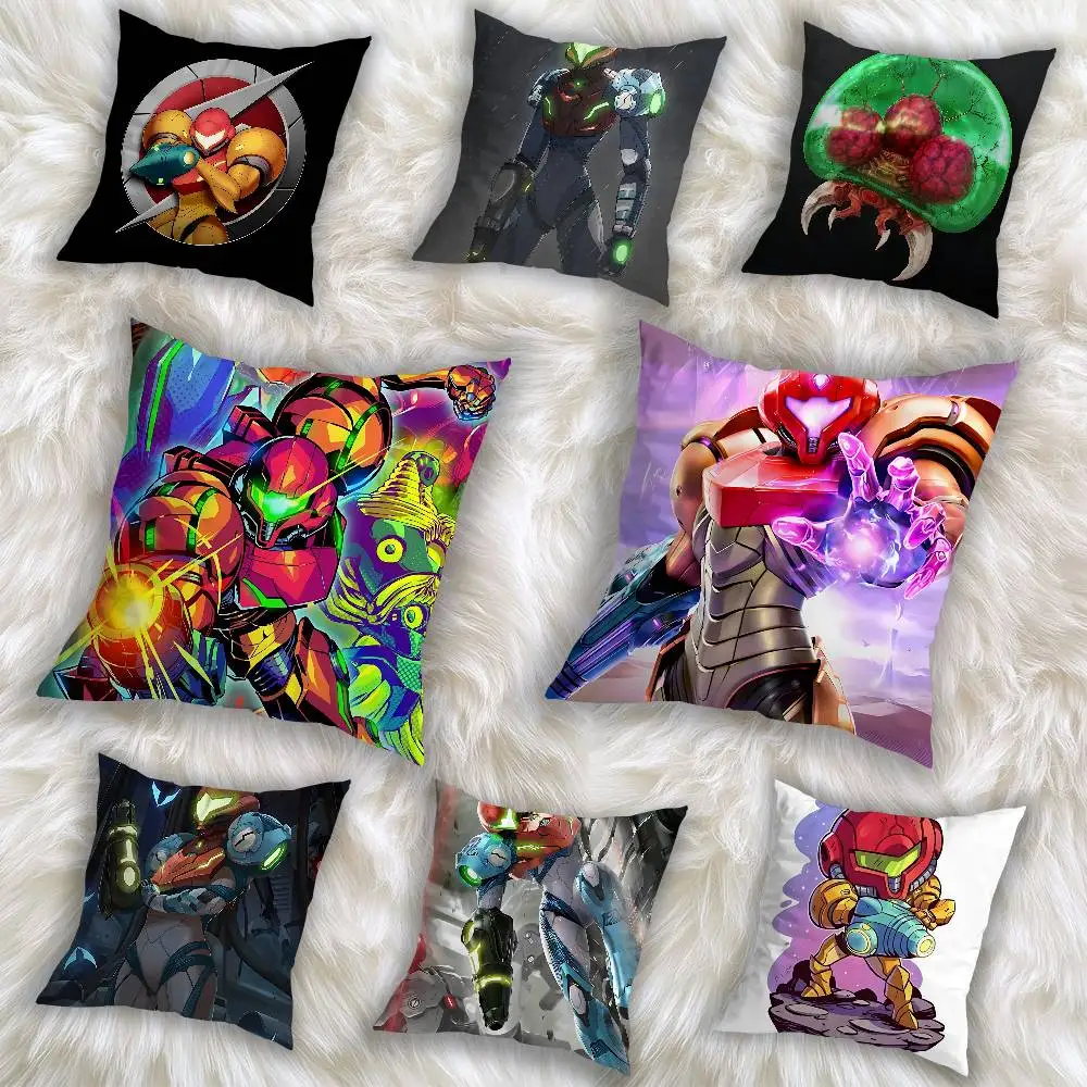 

Power Armor M-Metroid Dread Pillow Case Sofa Living Room Bedroom Headboard Backrest Cushion Square Cushion Nap Time