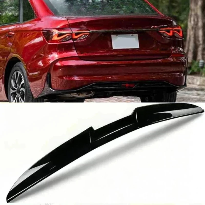 LAICY 3Pcs For C-hevrolet Cavalier 2018-24 Car Rear Bumper Trunk Lip Spoiler Roof Tail Wing Adjustable Deflector Splitter Black