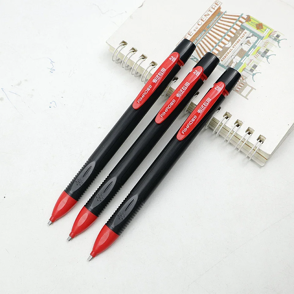 4pcs/lot Square Graffiti Mechanical Pencil 2B Drafting Automatic Tuka Pencil Send 1 Pencil Refills For School Office Stationer'y