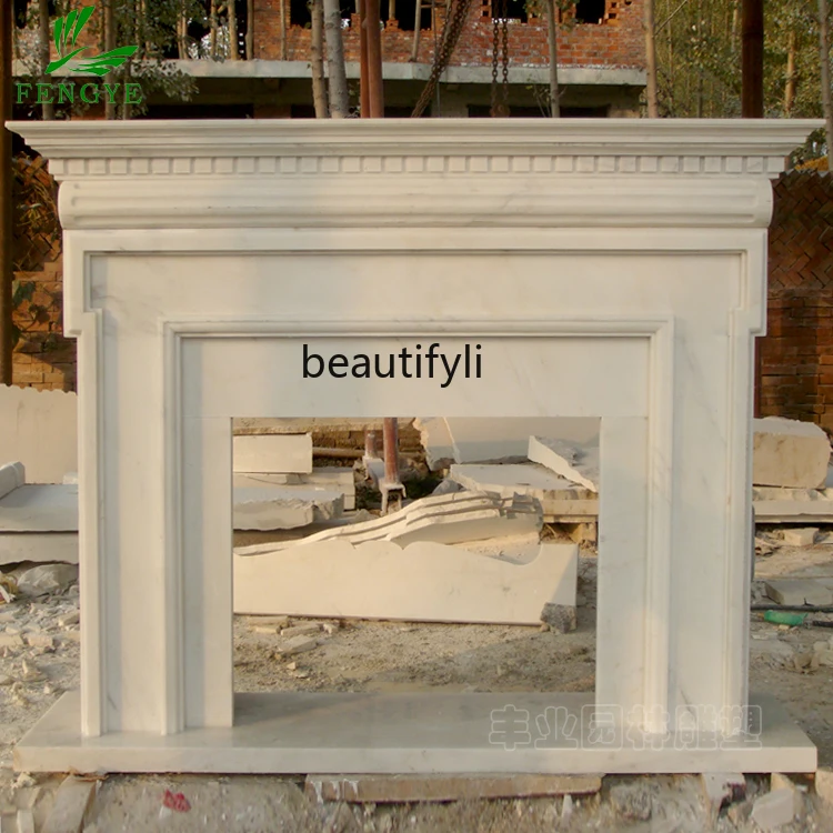 

Marble fireplace Simple marble fireplace American decorative background wall mantel