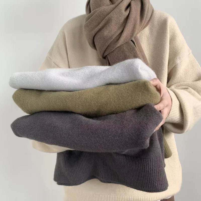 

Loose Long Sve Knitted Sweater 2026 New Sle ex Autumn Winter round Ne Overhead Color Couple's Knitwear