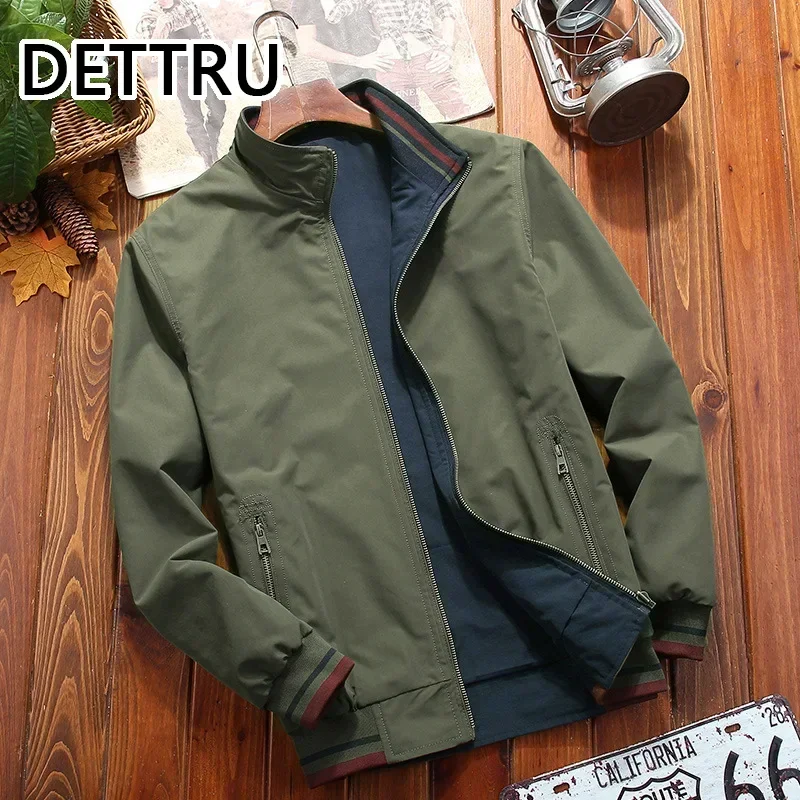 New Arrival Men\'s Casual Jacket Trendy Double-Sided Wear Stand Collar Coat jackets