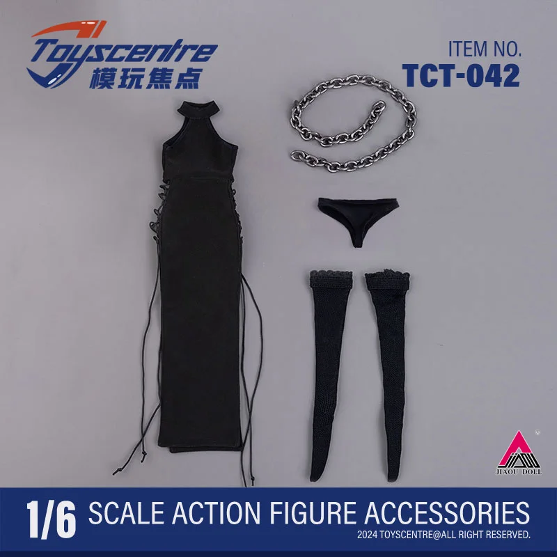 Toyscentre TCT-042 1/6 Black Sexy Slit Strap Dress Clothes Model Fit 12'' TBL S16A Female Soldier Action Figure Body Doll