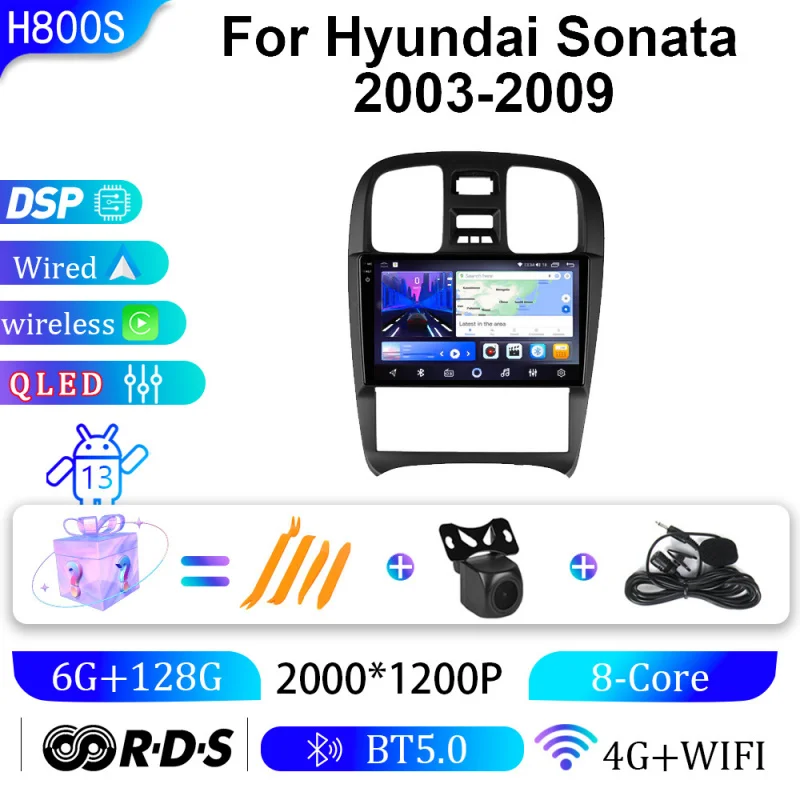

For Hyundai Sonata 2003 2004-2009 Car Intelligent Systems Android Car Player GPS WIFI Carplay 4G Car Radio Navigation Stereo
