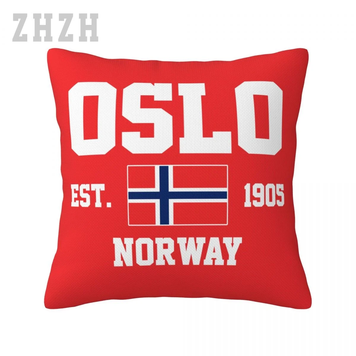 Льняные наволочки Норвегия EST.1905 Осло Столица Пледы Наволочка Семейный домашний декор Диван Автомобиль Поясная подушка