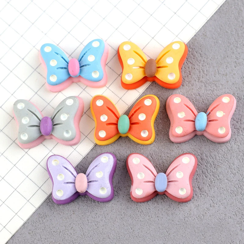 2024 Most Popular Wave Point Bow Resin Accessories Children's Handmade DIY Material Package Phone Case Head Rope Hair Accessorie