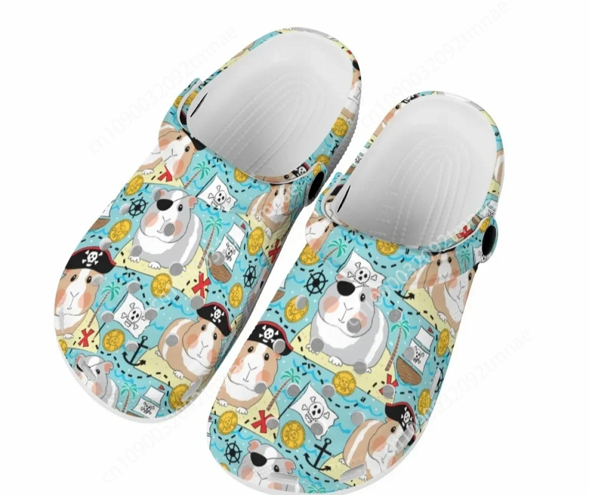 

Women's Summer Slippers Cartoon Guinea Pig Print Clogs Summer Breathable Light Beach Sandals Men's Garden Cave Shoe Custom