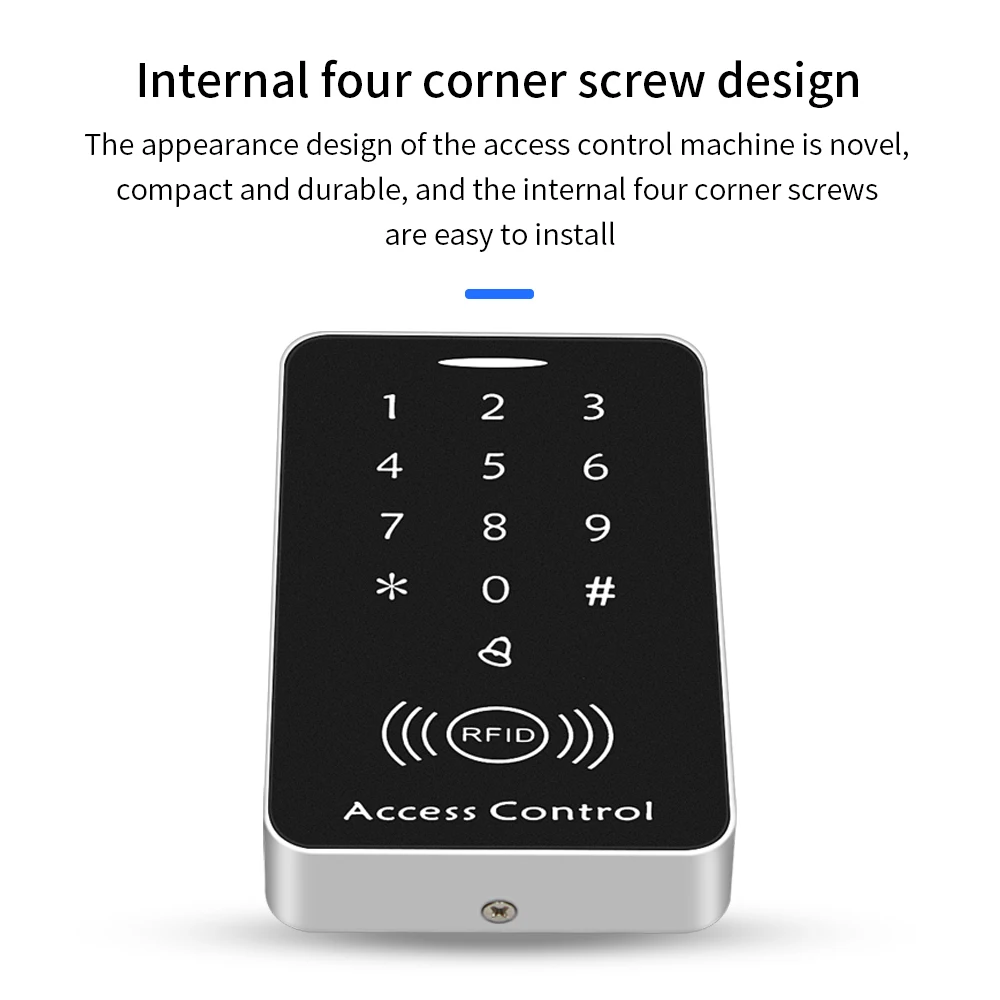 Lecteur de carte anti-duextrêmes RFID intelligent, 125KHz, clavier de contrôle d\'accès ID, lecteur de carte crypté avec interface, 1000 utilisateurs