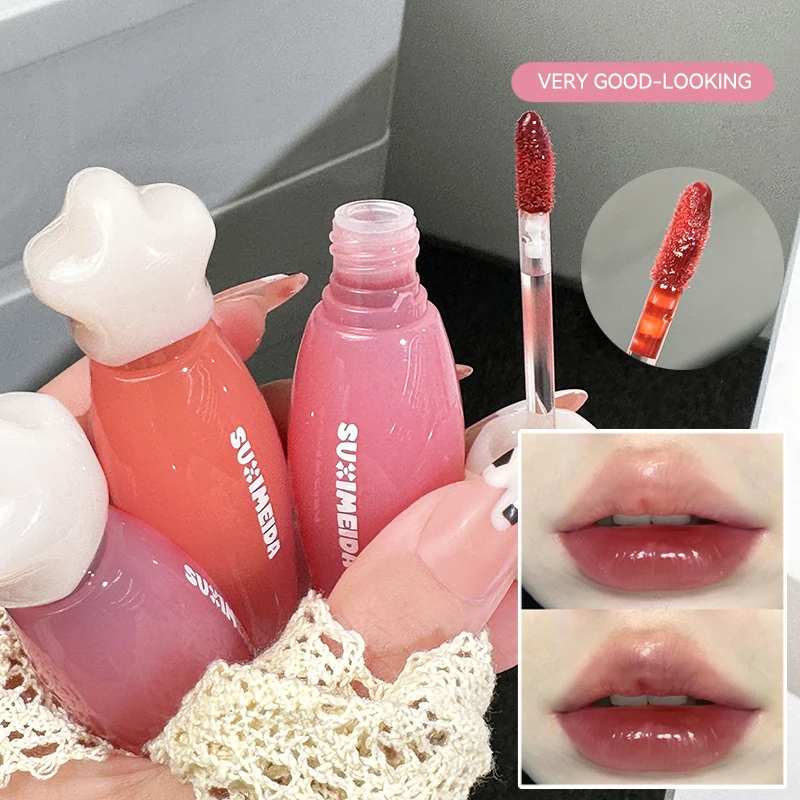 Laque à lèvres hydratante Suximei Da - Finition gelée de verre, style coréen, illumine le teint