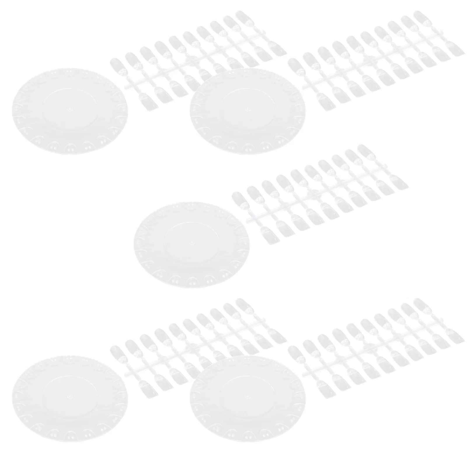 5セット マニキュア練習ボード 丸型 カラーディスプレイプレート ネイルサロン用 プラスチックカラーボード フェイクフィンガーネイルチップ ネイルアート