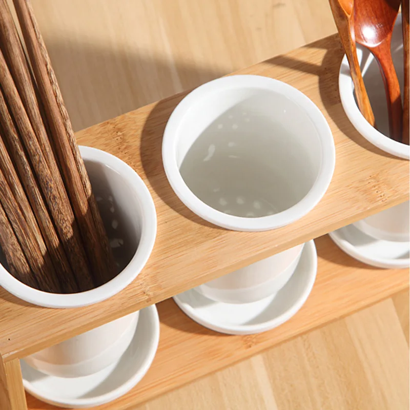 النمط الياباني الإبداعية حامل أعواد الأكل السيراميك المنزلية استنزاف مكافحة العفن عود حامل عود صندوق تخزين الرف #4