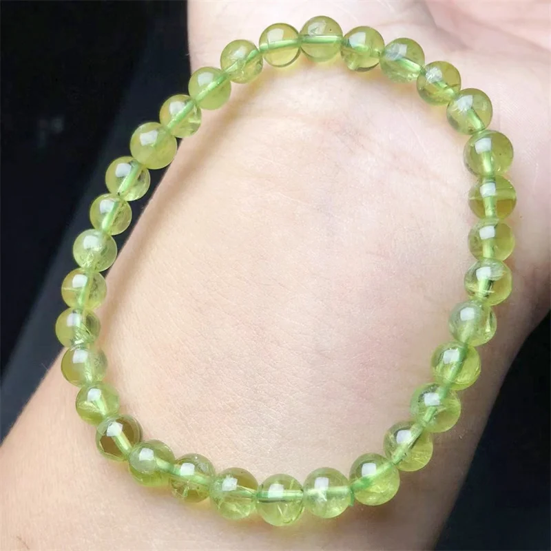 Natural Peridot Bracelet String Charms Handmade Crystal Jewelry Stretch Fashion Bangle Children Birthday Gift 1PCS