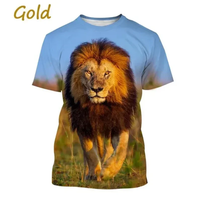 Fashion Men Clothing New Animal Lion 3D Print T-shirt Unisex Cool Casual Oversized T Shirt Hip Hop Harajuku Street Tops Tees