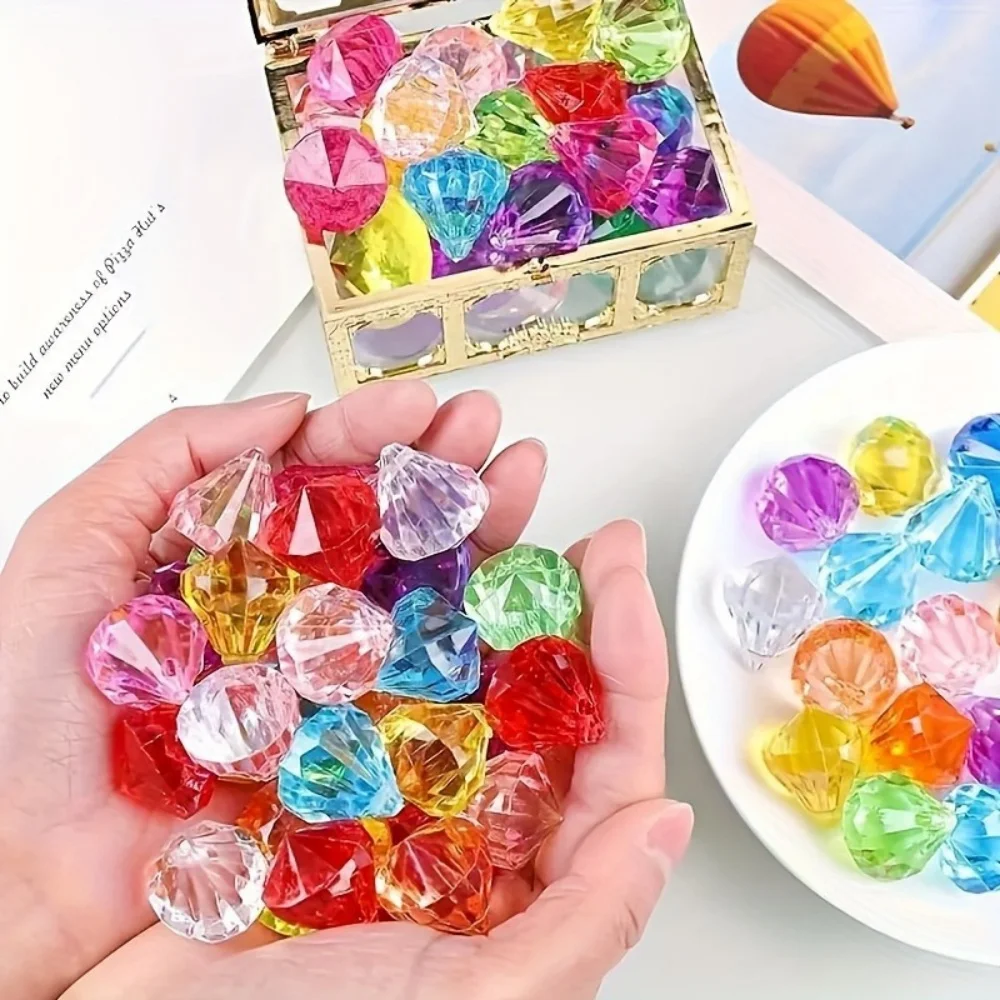 10pcs Colorful Mixed Color Gems Pool Toy Colorful Diamond Underwater Gem Diving Dive Throw Toy Set Swimming Training Gift Toy