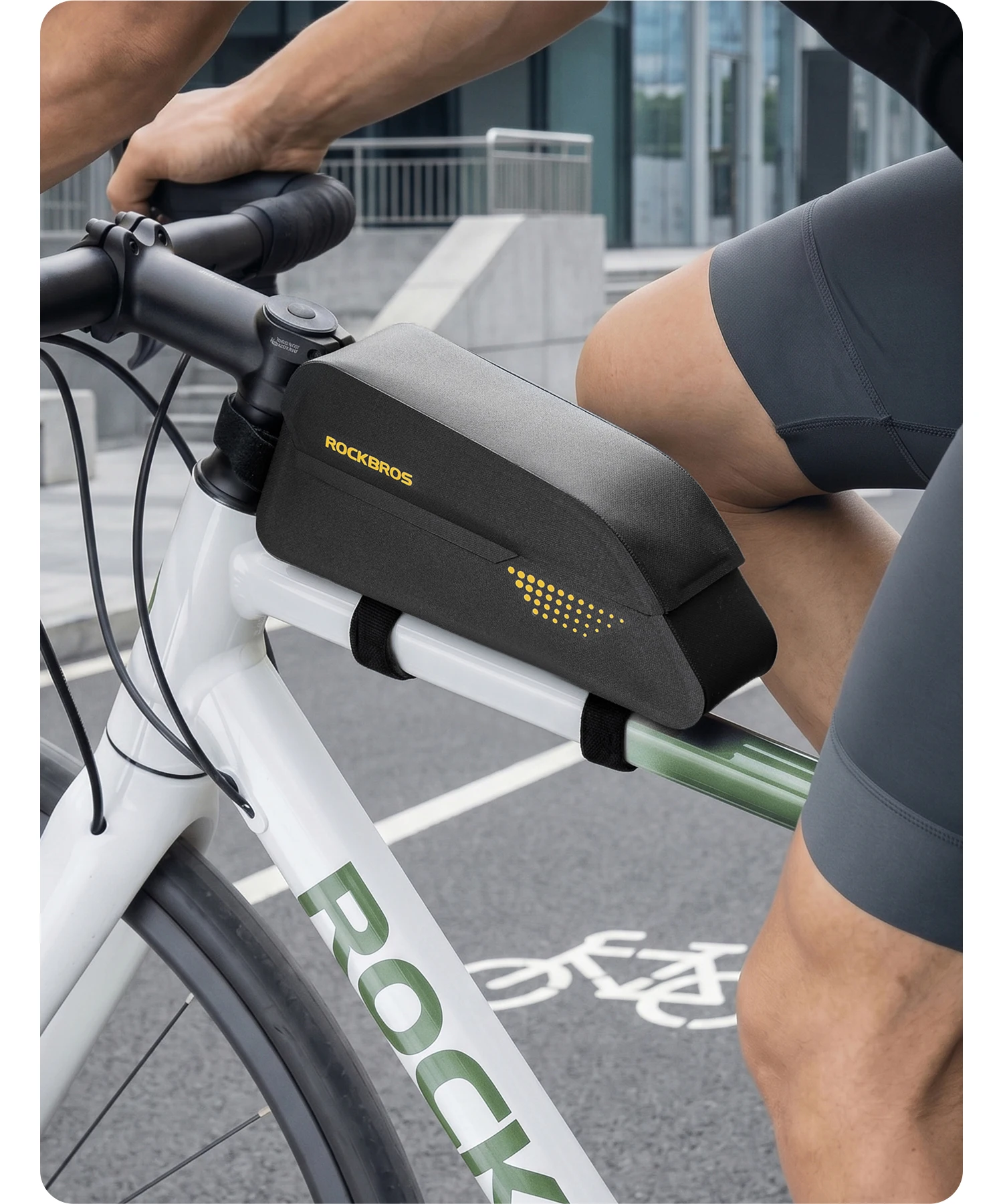 ROCKBROS Fahrradtasche 0,8L Kapazität Wasserdichte Magnetabdeckung Vorderrahmen MTB Rennrad Fahrradtasche Oberrohrtasche Fahrradzubehör – Detail 12