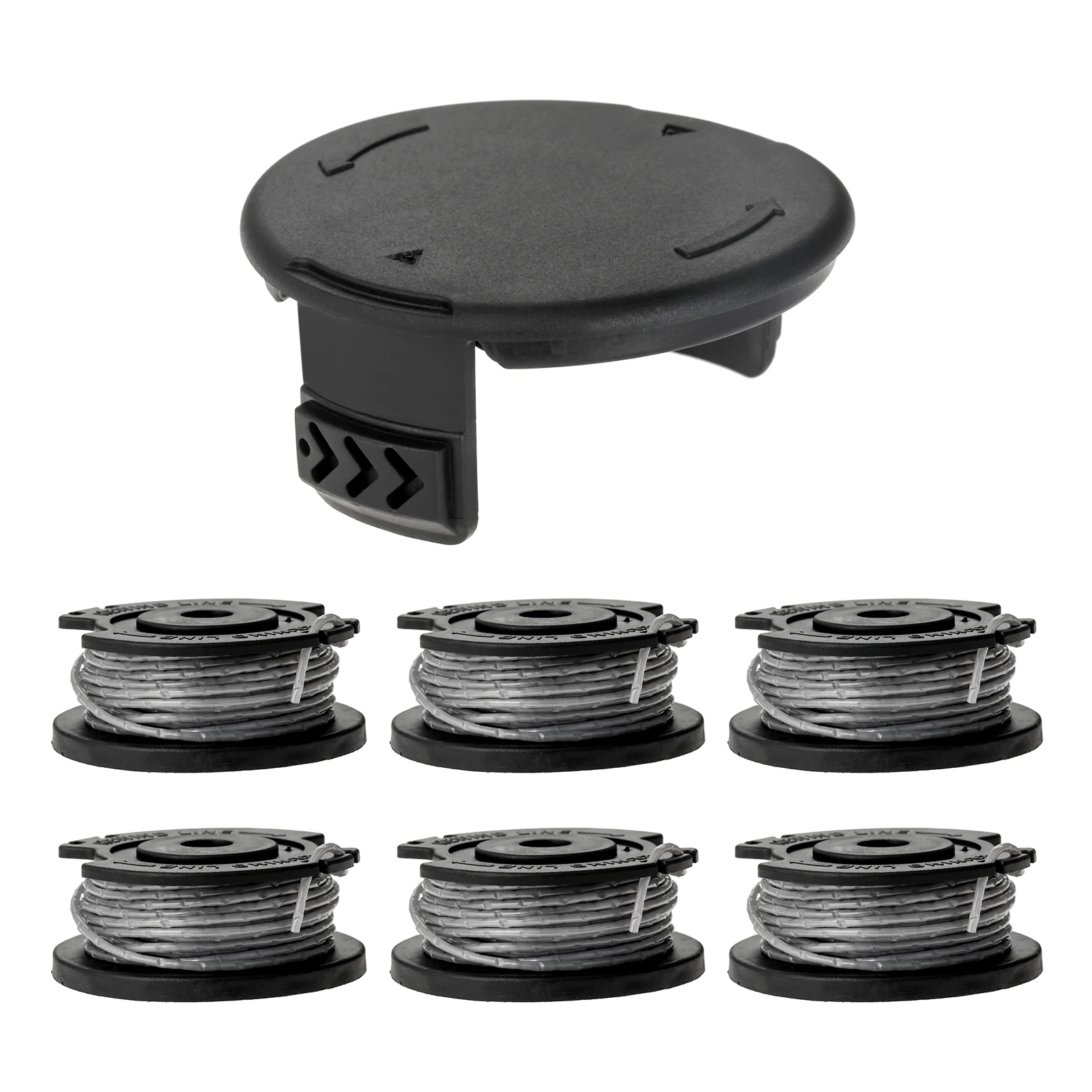 6Pcs Nylon Cord for Bosch Mower Spool Att2sl Art26sl EGC26 Egc18-26 F016800569 F016800385 F016f04557 with 1Pc Spool Cap