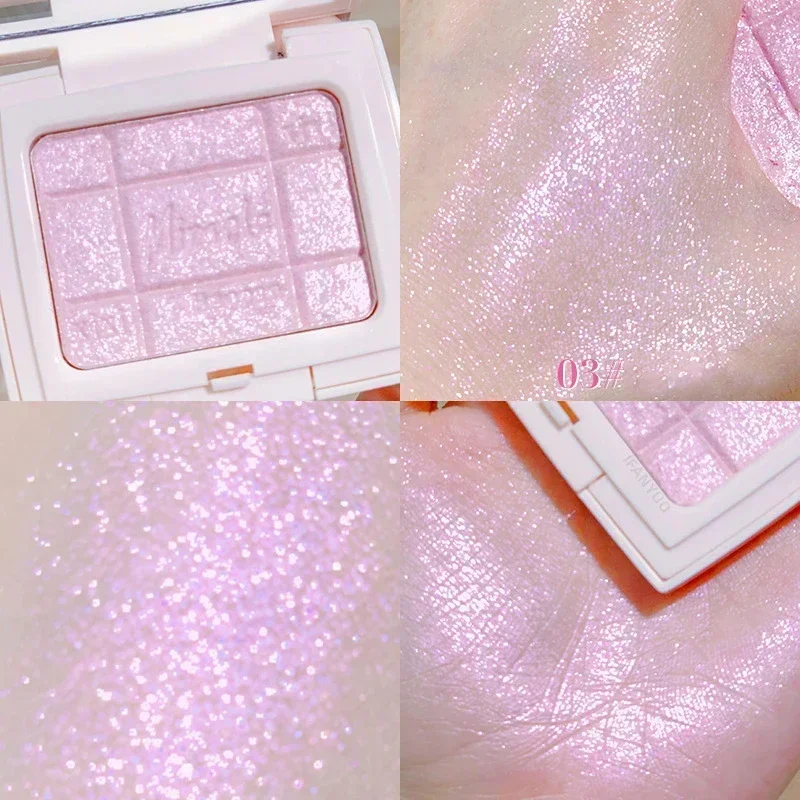 Langlebiger Text marker Lidschatten seidig Diamant Text marker Puder Glitter 3D Gesicht Kontur Schimmer Illuminator Make-up Kosmetik