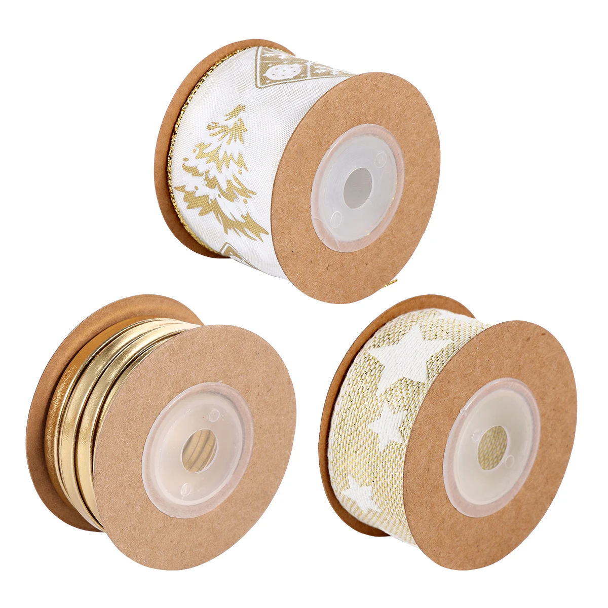 

3pcs Christmas Ribbons Set Xmas Gift Wrapping Ribbon Decorations Festive Craft Ribbon For Home Office Party Decoration