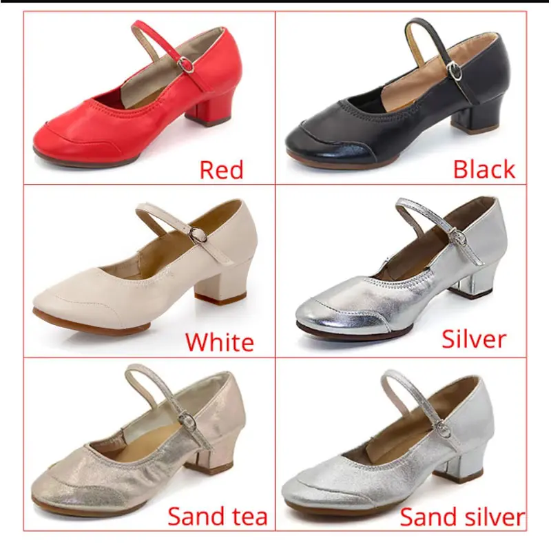 Chaussures de danse à talons bas pour femmes, chaussures de danse carrées, chaussures de salsa latine, semelle souple, baskets de danse en plein