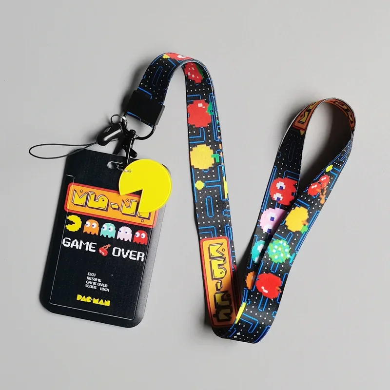 1 Zestaw gier Cartoon Bean Game Brelok do kluczy Smycz na szyję do kluczy Karta identyfikacyjna Pass Gym Phone USB Badge Holder DIY Hang Rope