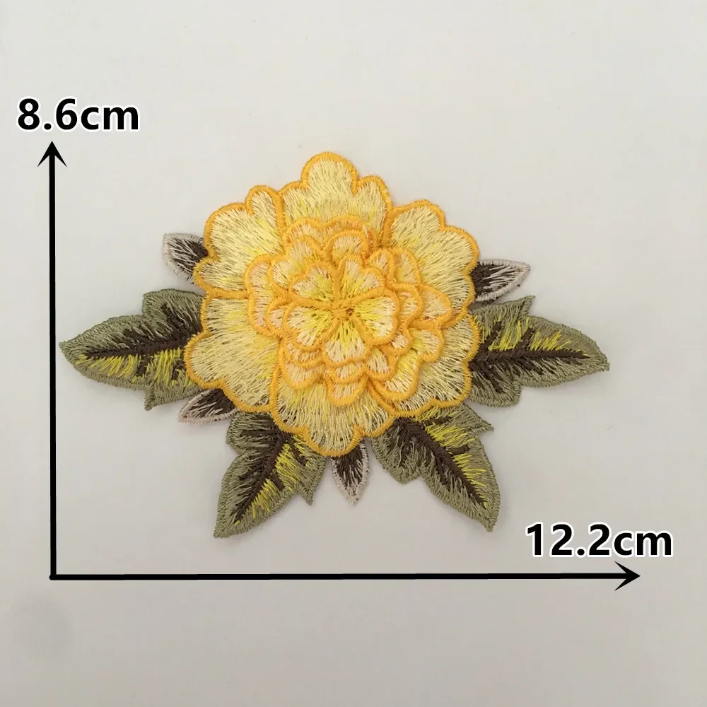 Applicazioni ricamate con fiori 3D a più colori colletto in pizzo fai da te per cucire materiali artigianali in tessuto di pizzo accessori per abiti