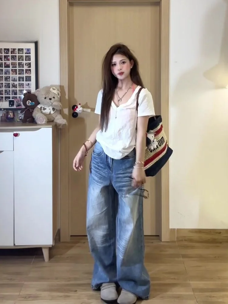 American Sle ort Sve V-Ne Design Slim Fit Women's T-irt Summer Casual Comfortable Breathable  Color Top