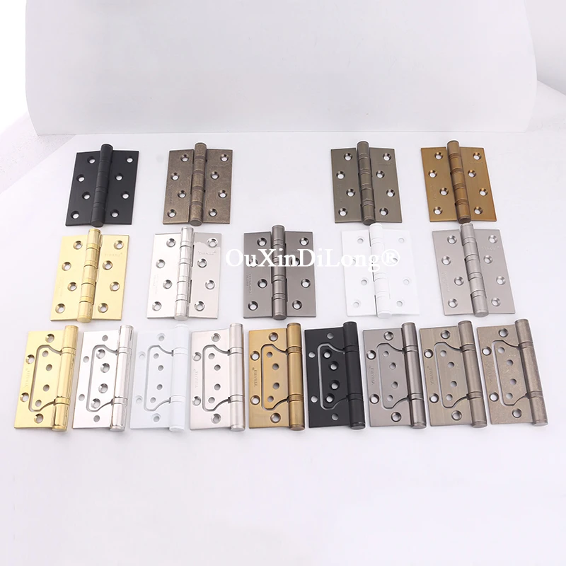 

3PCS 4Inches Stainless Steel Heavy Door Hinges Thicken Ball Bearing Silent Furniture Door Hinges Flat Open Hinges/Lash hinges