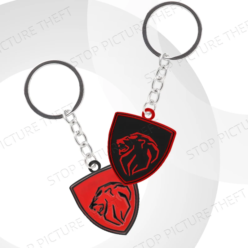 For Lion Head Emblem RCZ 107 106 206 208 207 301 406 408 508 3008 2008 5008 307 Car Keychain Badge Keyring Metal Key Chain Ring