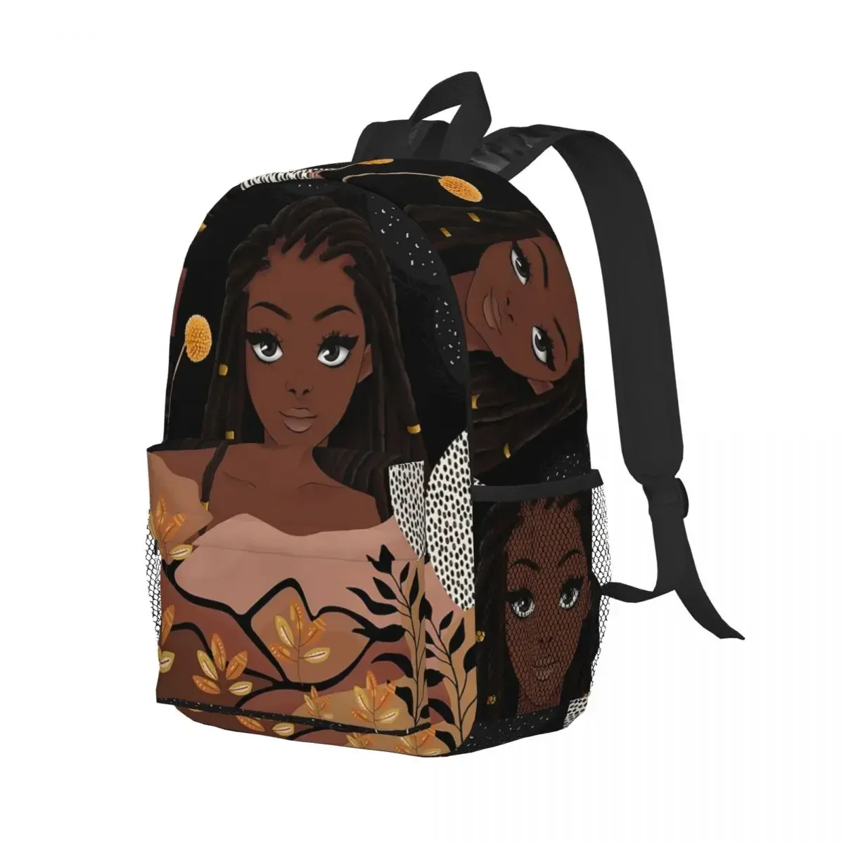 

Красивая черная девушка с яркими глазами, рюкзак для студентов, сумка для книг для мальчиков и девочек, детская школьная сумка, сумки на плечо для ноутбука для мужчин и женщин