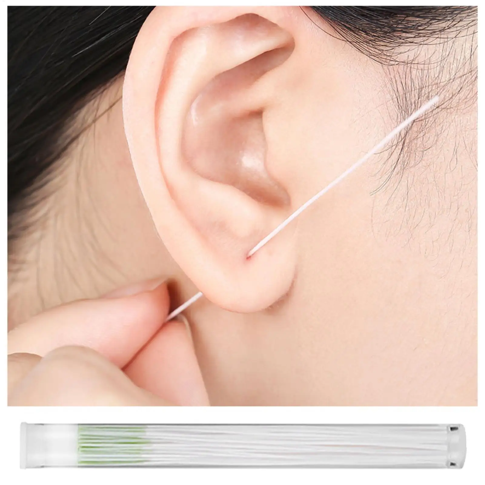 Piercing Cleaner Kit 60 Pieces Piercing Floss Rose Fragrance Odor Removal Ear Care Kit Piercing Aftercare Cleaning Line Ear