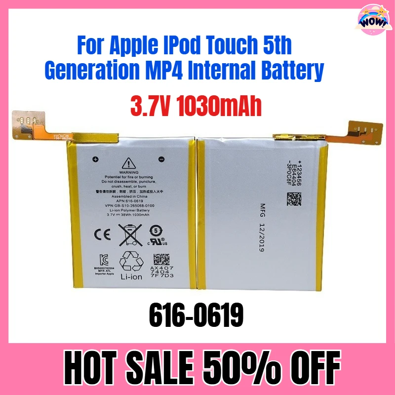 

3.7V 1030mAh For Apple IPod Touch 5th Generation MP4 Internal Battery 616-0619