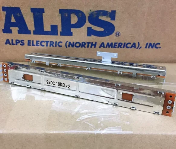 ALPS 128MM Mixer Slide Potentiometer Fader B10KX2 Dual Channel T-Handle Linear Volume Potentiometer