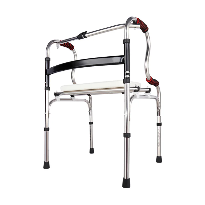 

Elderly double bend walking aid rehabilitation armrest, disabled stainless steel