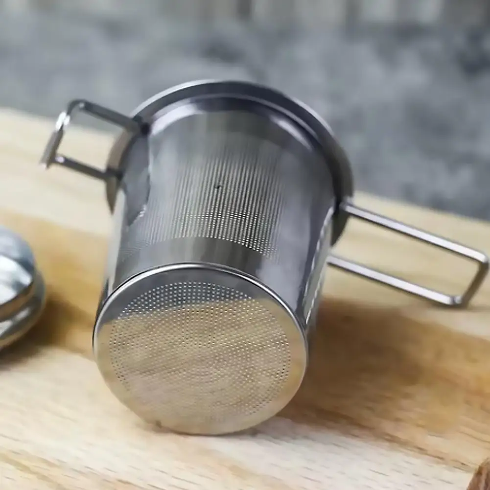 Tea Infuser Fine Mesh Coffee Filter Double Handle Tea Strainer with Lid Leakproof Hanging Cup Tea Maker Mug view 2
