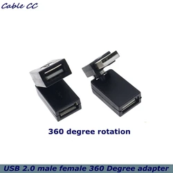 New Flexible Swivel Twist Angle 360 Degree Rotating USB 2.0 male to female/female to female Expander Adapter Converter