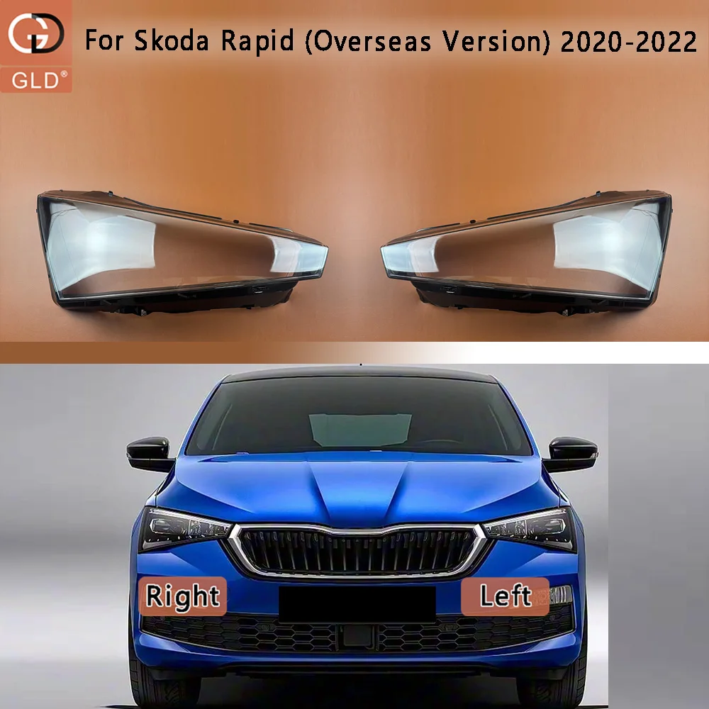

For Skoda Rapid (Overseas Version) 2020 2021 2022 Car Accessories Headlight Lamp Shade Headlamp Lampshade Cover Lens Plexiglass