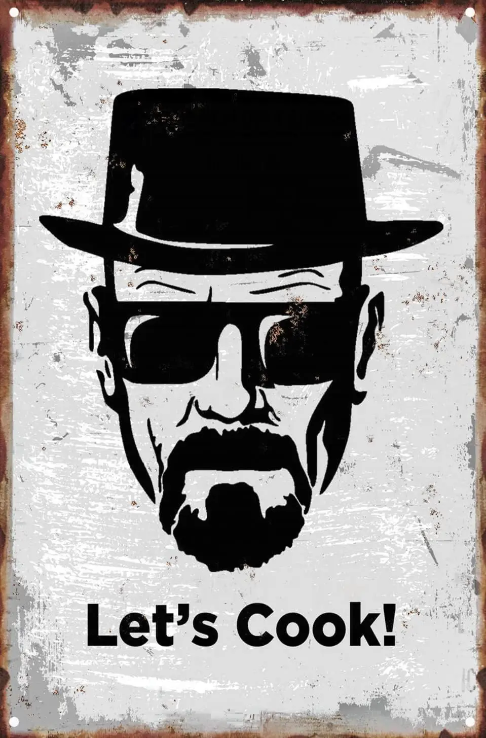 OPICA Metal Tin Sign Heisenberg Lets cook Poster Wall Decor Fun for Home Kitchen Bar Room Garage Vintage Retro Plaque