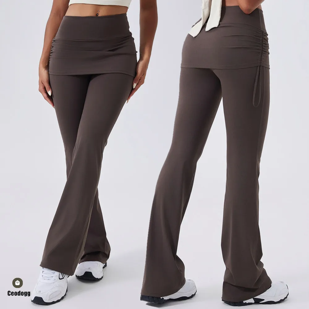 

Брюки-клеш с высокой талией для тренировок, кружевные леггинсы для приседаний, йоги, фитнес, подтяжка ягодиц, спортивные расклешенные женские широкие брюки для спортзала XP363