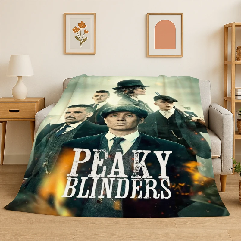 New Classic P-Peaky Blinders Tommy Shelby Flannel Throw Blanket,Warm Cozy Blanket for Bed,Sofa,Couch,Bedroom,Living Room,Office