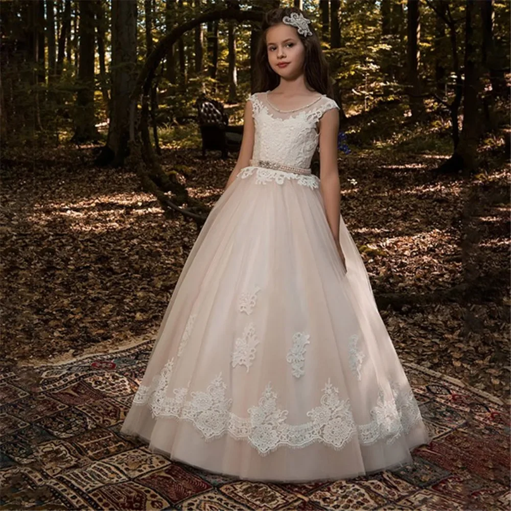 

Lace Flower Girls Dresses For Wedding First Communion Dresses Birthday Evening Party Prom Ball Princess Gown Pageant Dresses