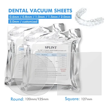 8/10/15/20 pcs Lab ทันตกรรมจัดฟัน Splint Retainer Slice สูญญากาศขึ้นรูปแผ่นนุ่ม 1.0/1.5 /2.0 มม.Thermoforming วัสดุ
