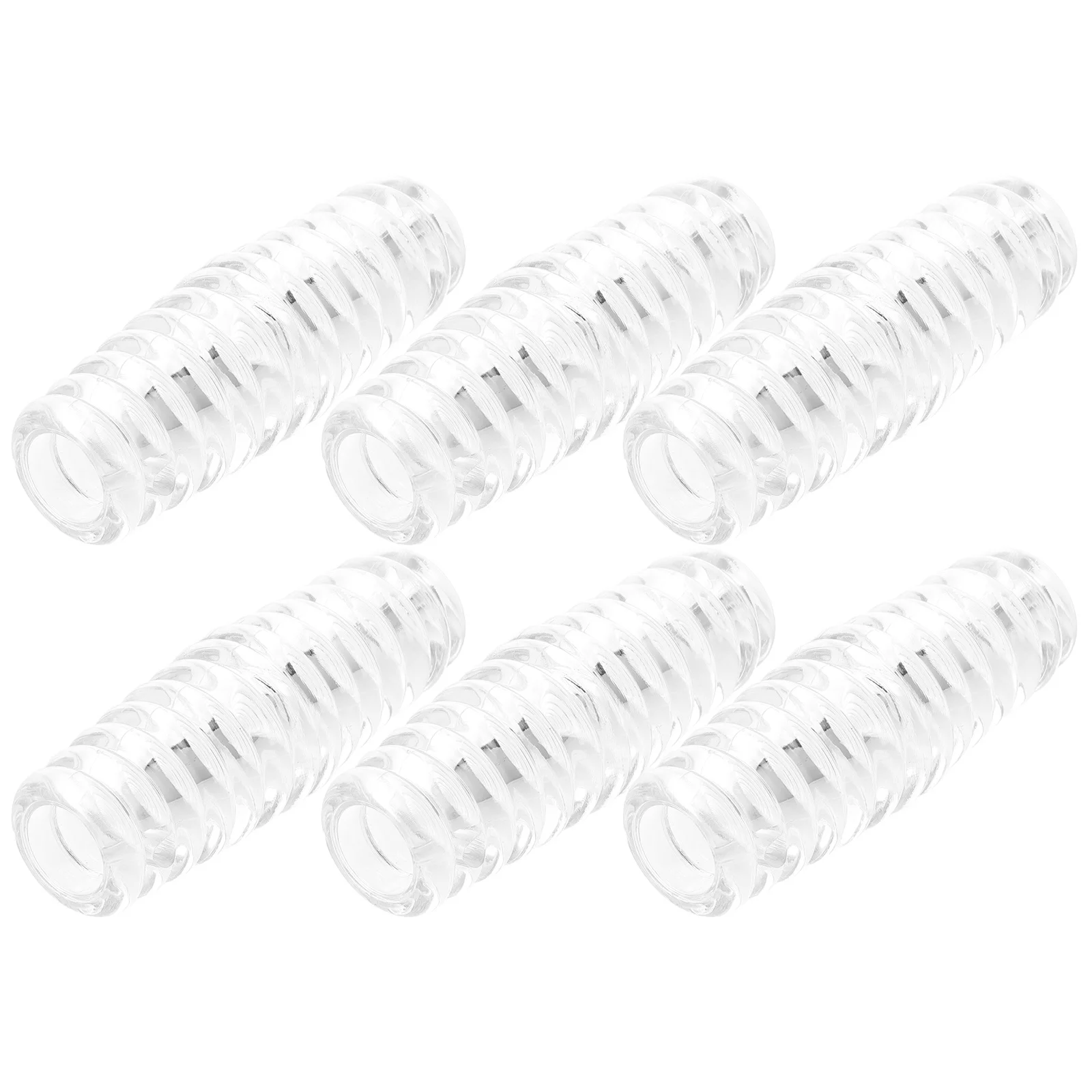 

6pcs Curtain Rod Handle Clear Plastic End Caps For Window Poles Stylish No Drill Installation Compatible With Home Hotel