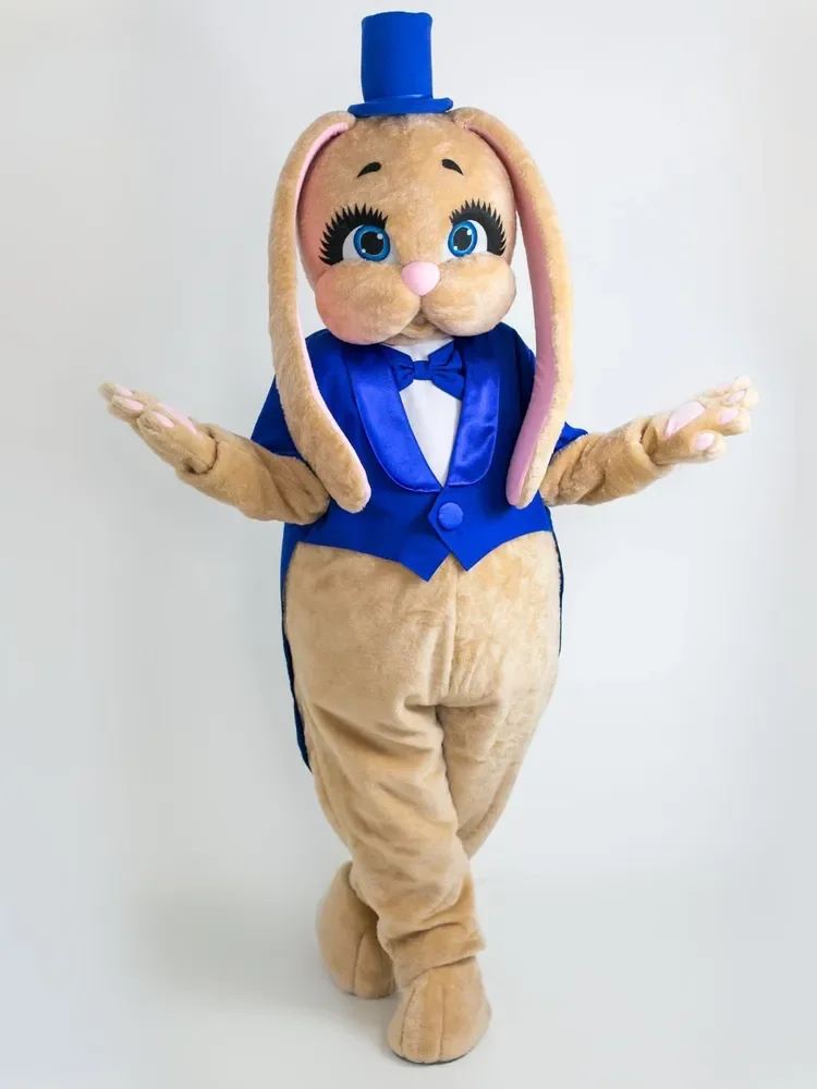 

Blue Tailcoat Long Ears Rabbit Mascot Costume Cosplay Holiday Celebration Fancy Dress Christmas Party Cartoon Doll Clothes