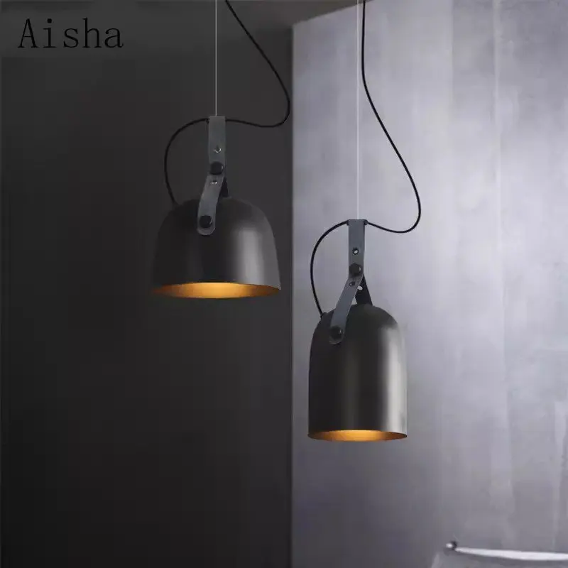 nordic minimalista black belt lustre restaurante bar counter pendant lamp fixture bedside personalizado quarto 01