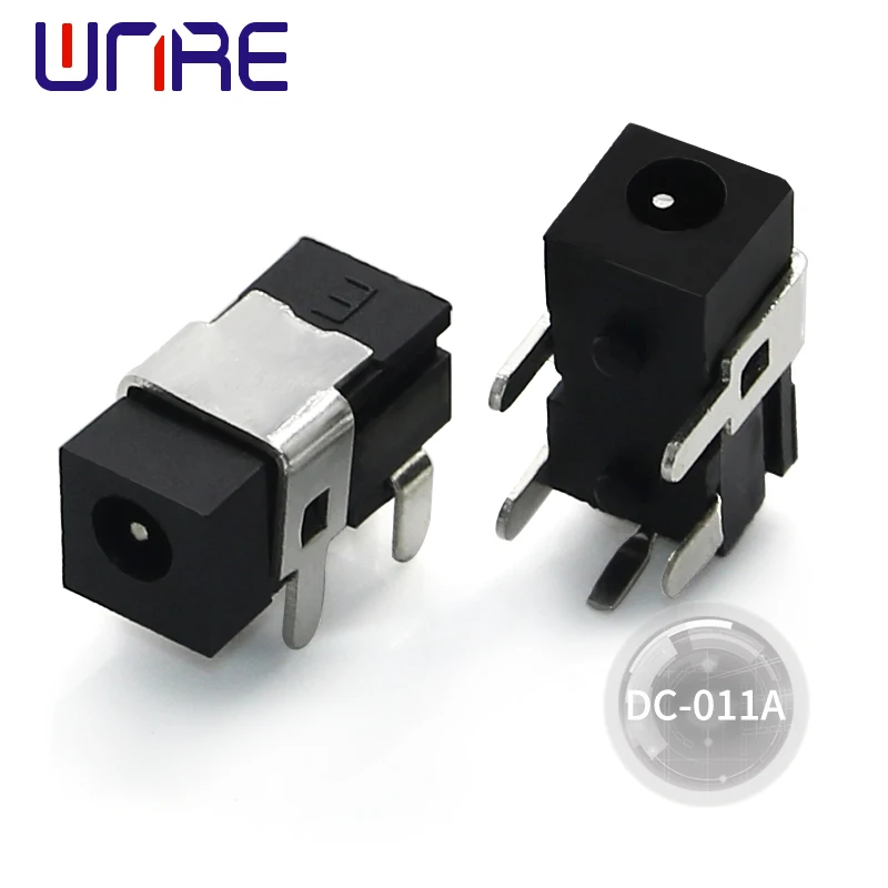 DC 5Pin DC-011A Power Socket DIP Interface Black Connector Horizontal Adapter Equipment Product Charging Port Female 10Pcs