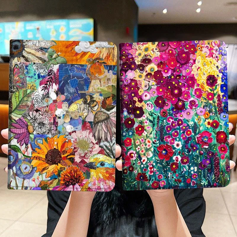 

Colorful Flower Patchwork Art Gift Tablet Case For Lenovo Xiaoxin Legion Pad Tab Pro GT Y700 Gen4 2 11 P11 M10 K10 3rd Plus Gen